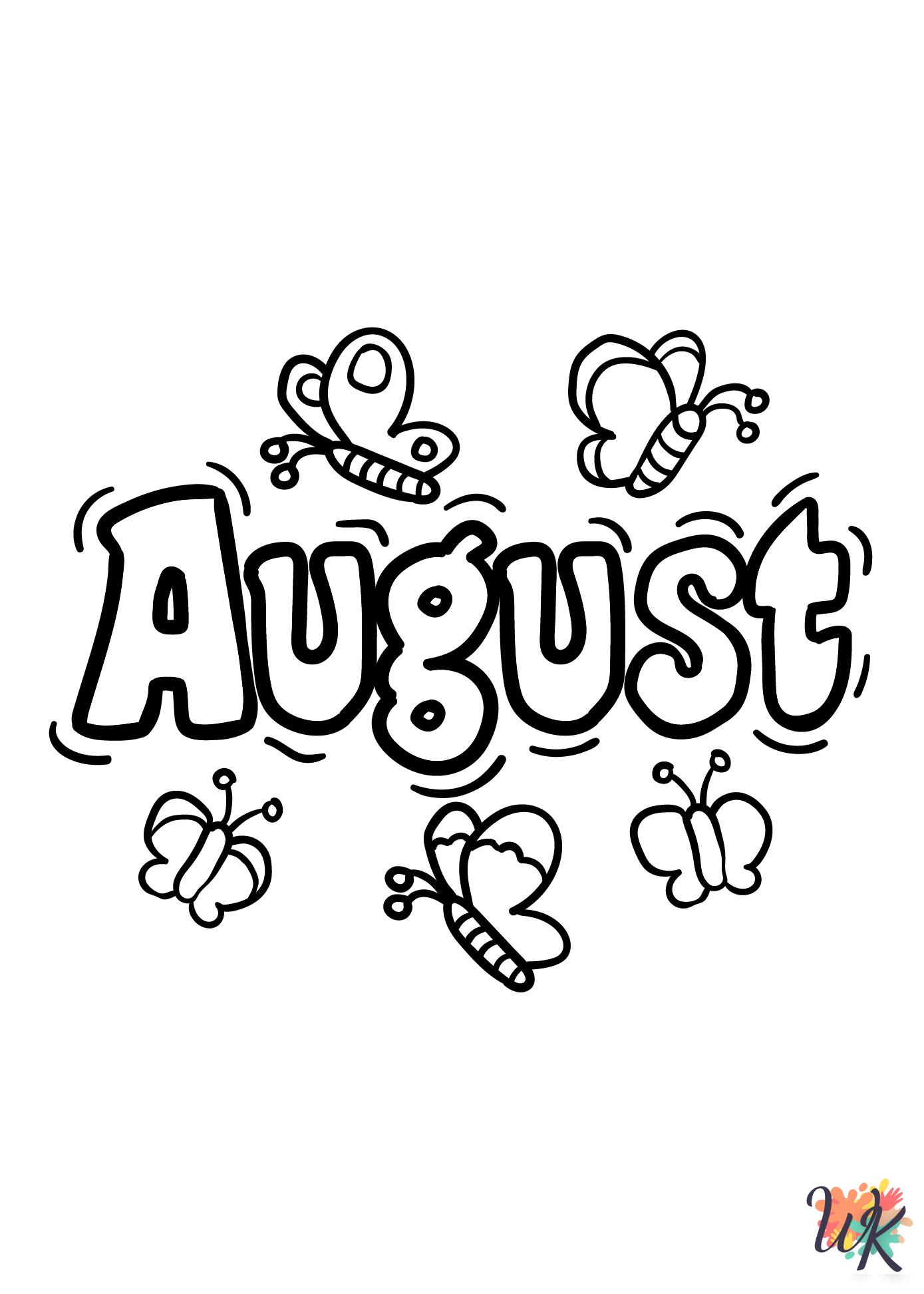 cute August coloring pages