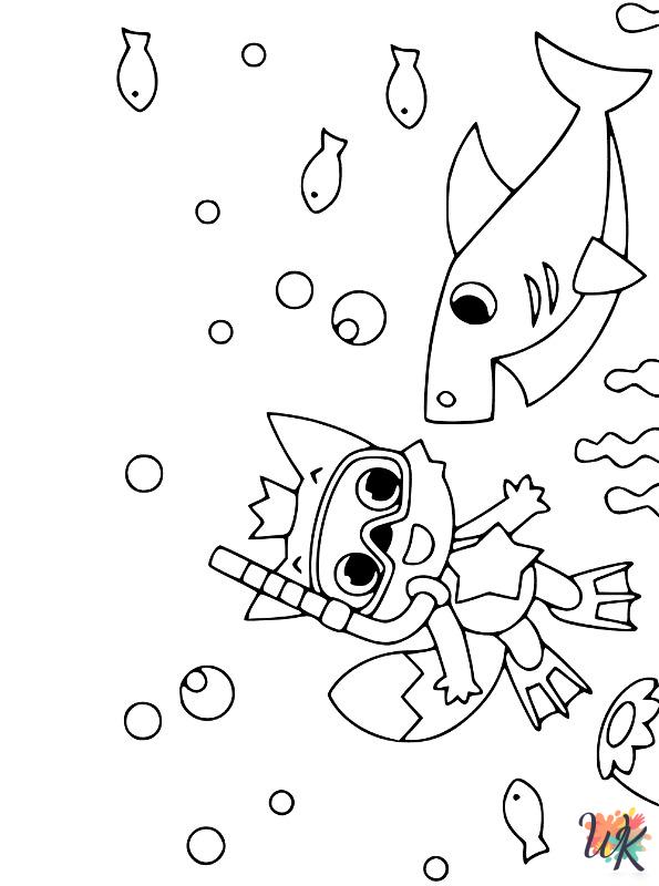 free Baby Shark tree coloring pages