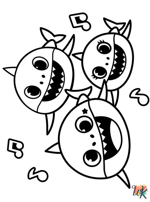 merry Baby Shark coloring pages