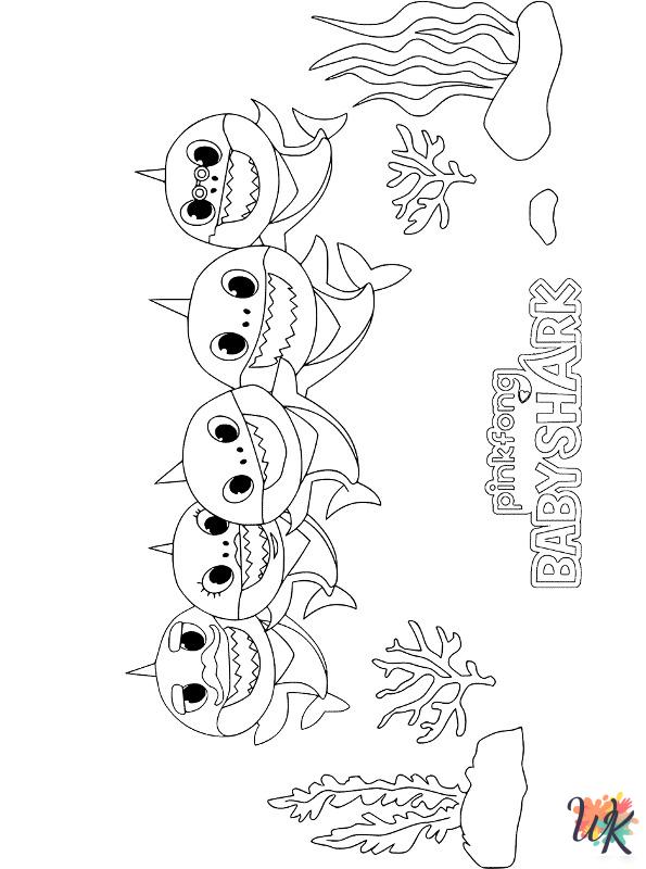 free Baby Shark printable coloring pages