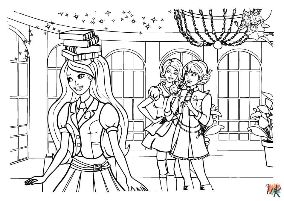 easy Barbie coloring pages
