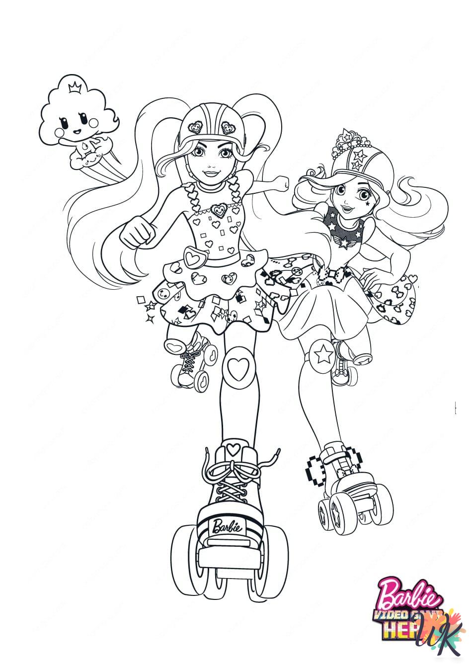 detailed Barbie coloring pages for adults