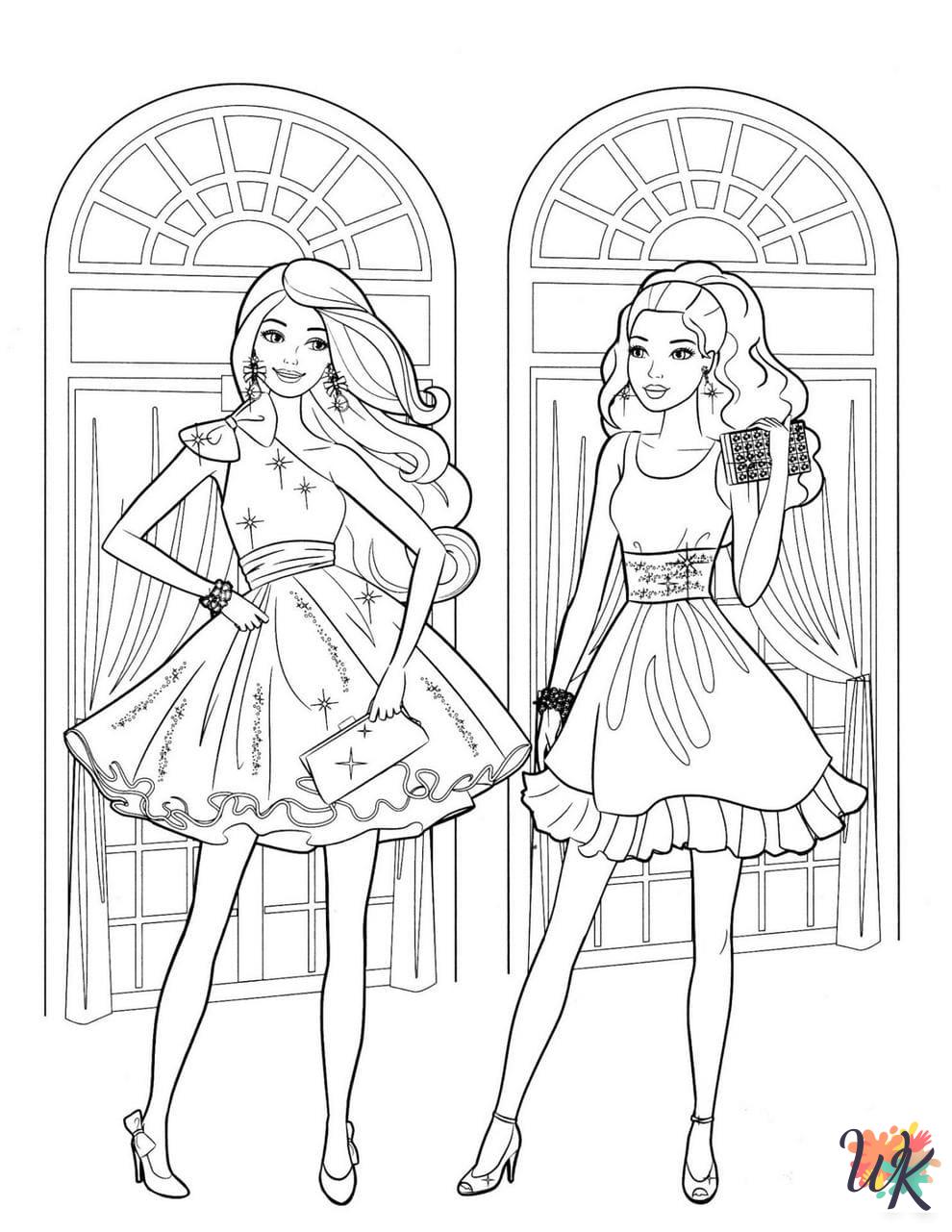 Barbie coloring pages easy