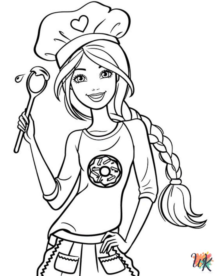 hard Barbie coloring pages 4