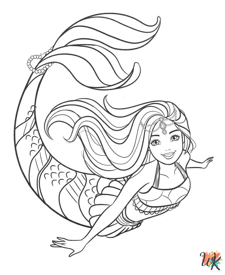 free full size printable Barbie coloring pages for adults pdf