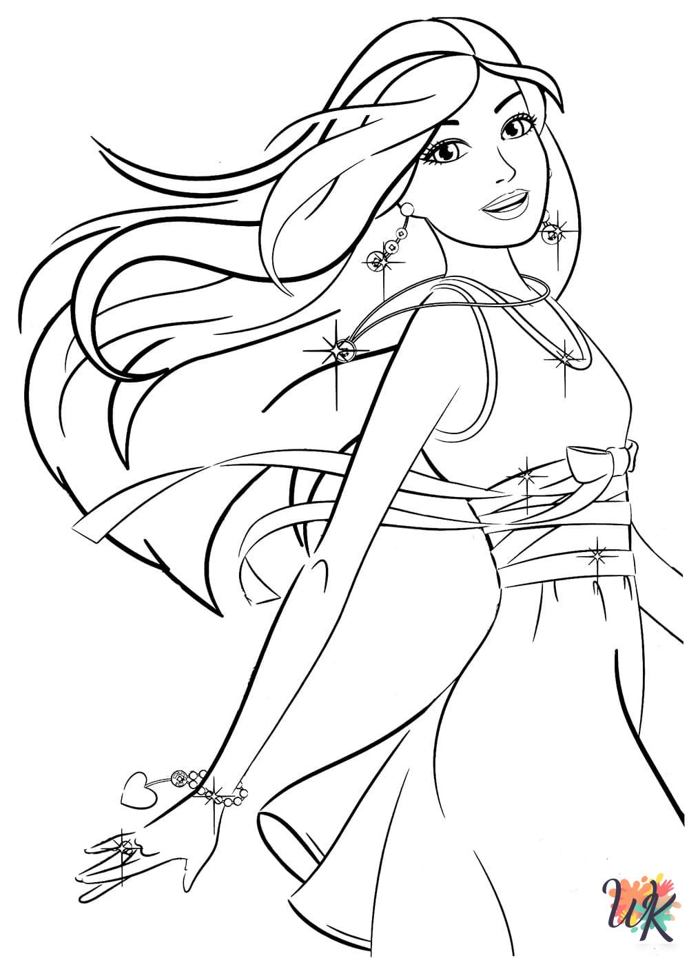 detailed Barbie coloring pages for adults