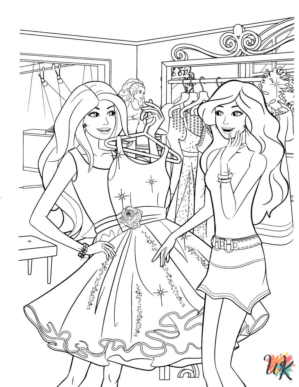 Barbie cards coloring pages