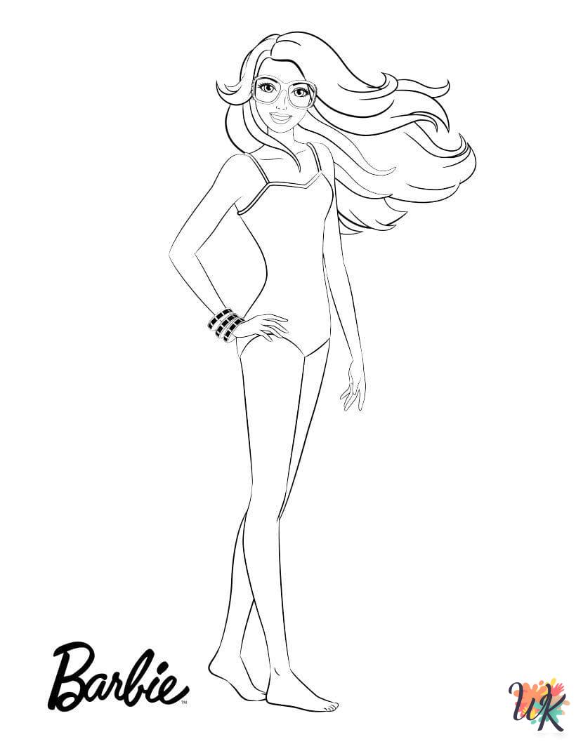 detailed Barbie coloring pages