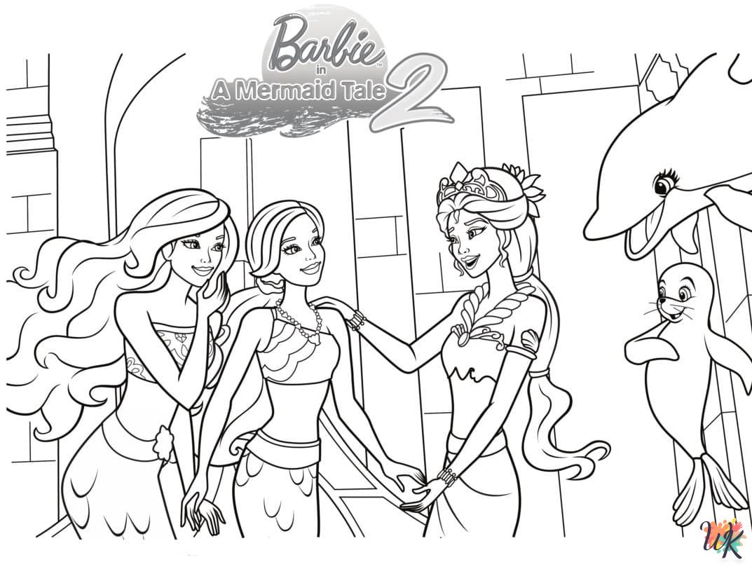 free coloring Barbie pages