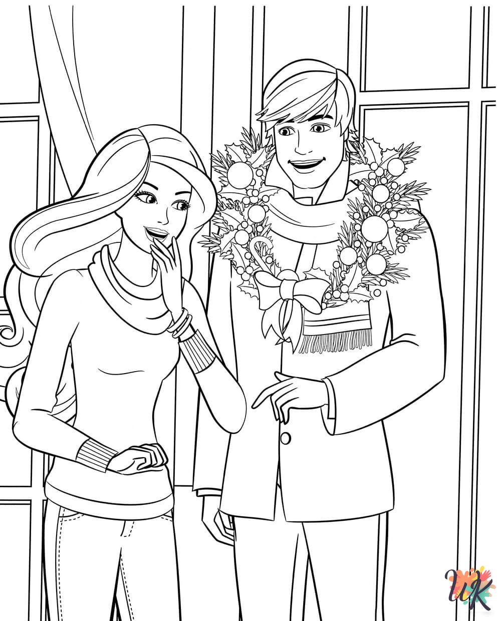 easy cute Barbie coloring pages
