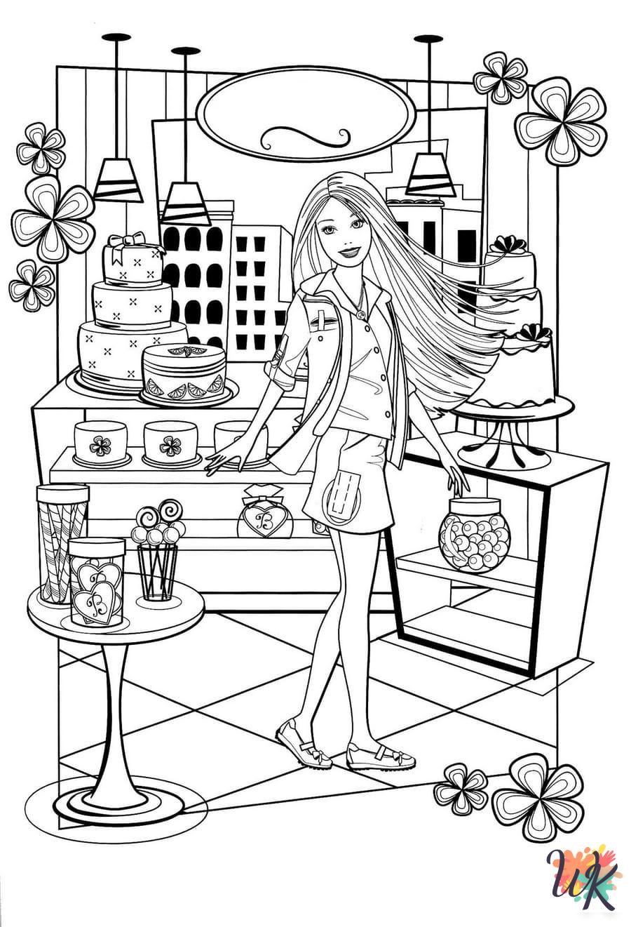 hard Barbie coloring pages