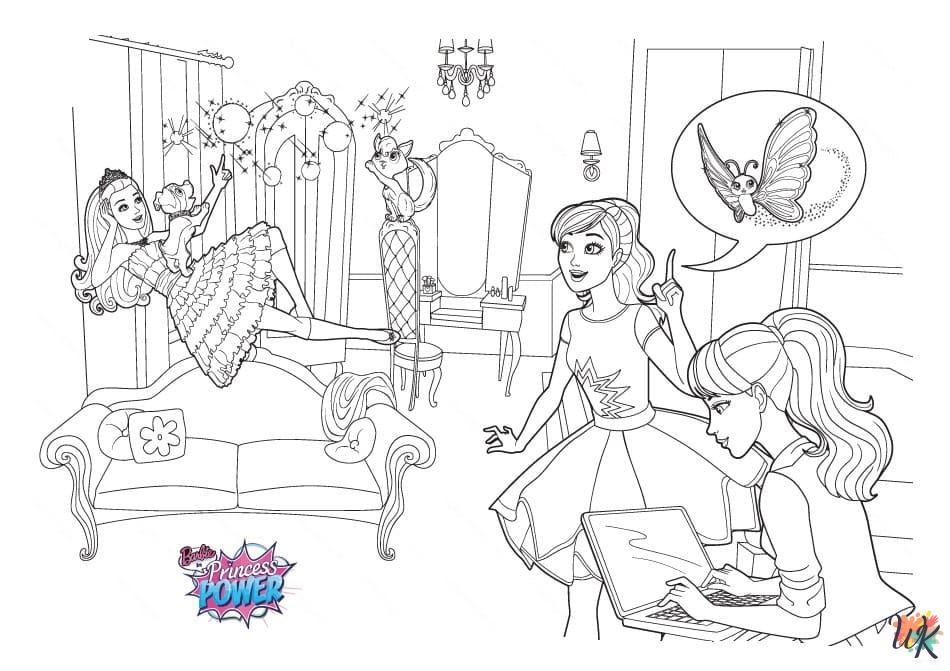 free adult Barbie coloring pages