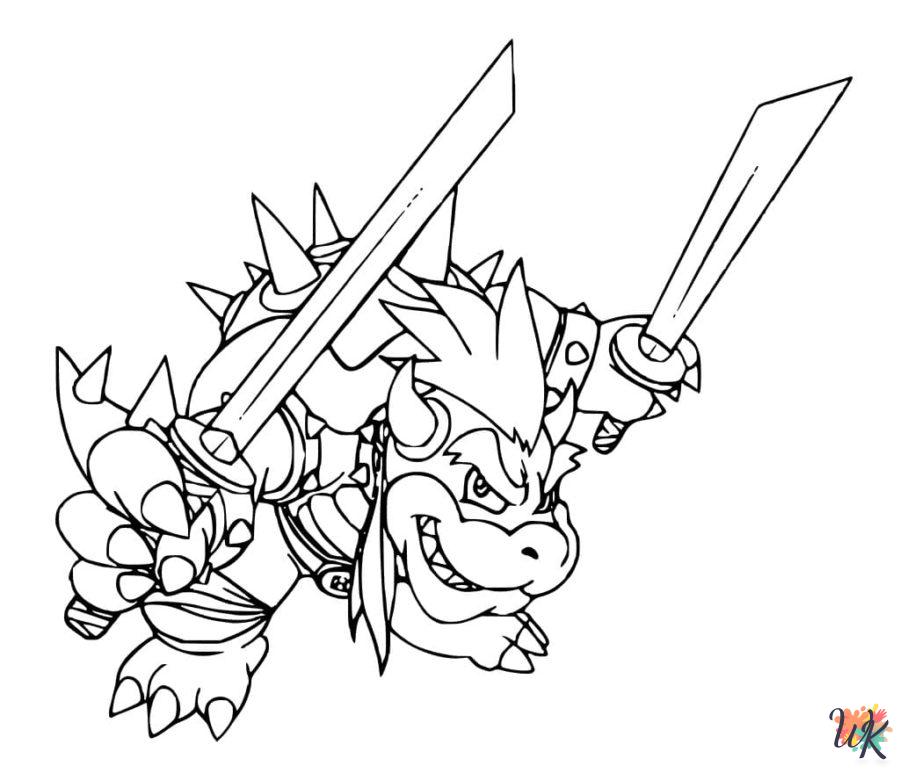 Bowser coloring pages for adults easy