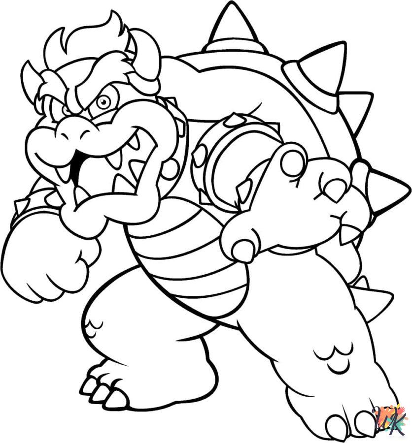 detailed Bowser coloring pages for adults