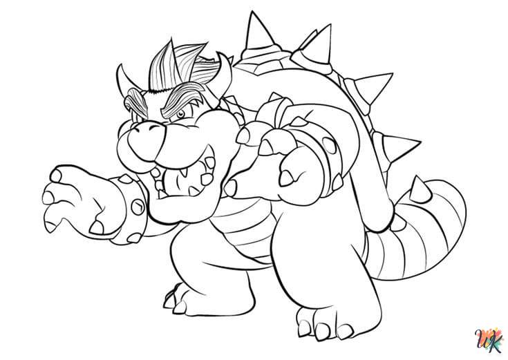 detailed Bowser coloring pages for adults