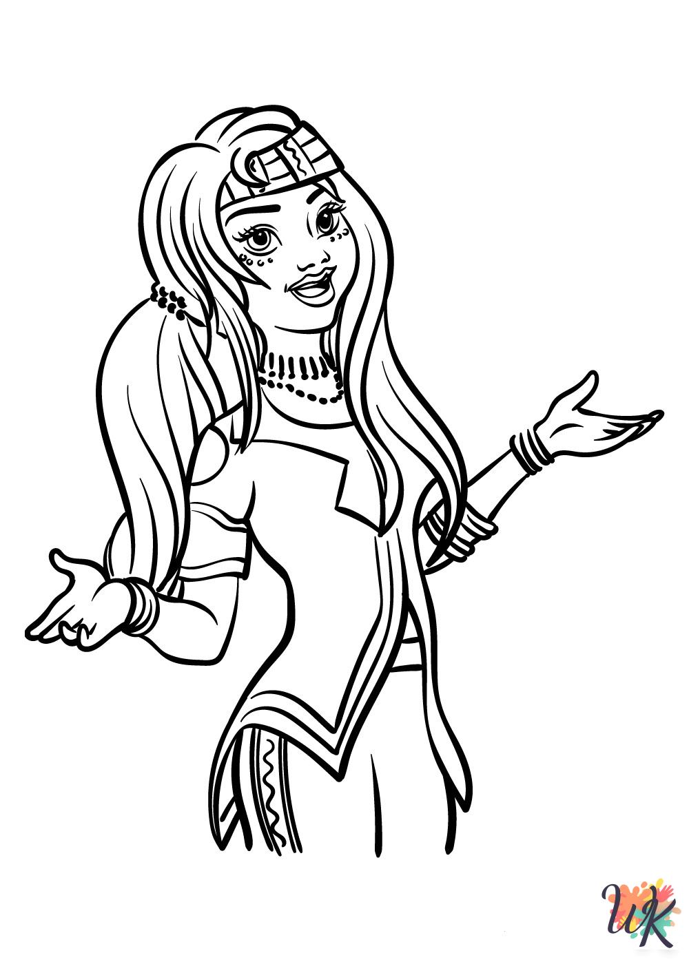 free Descendants tree coloring pages