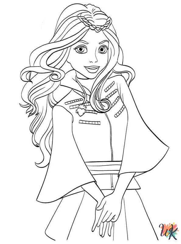 Descendants 2 coloring pages for adults