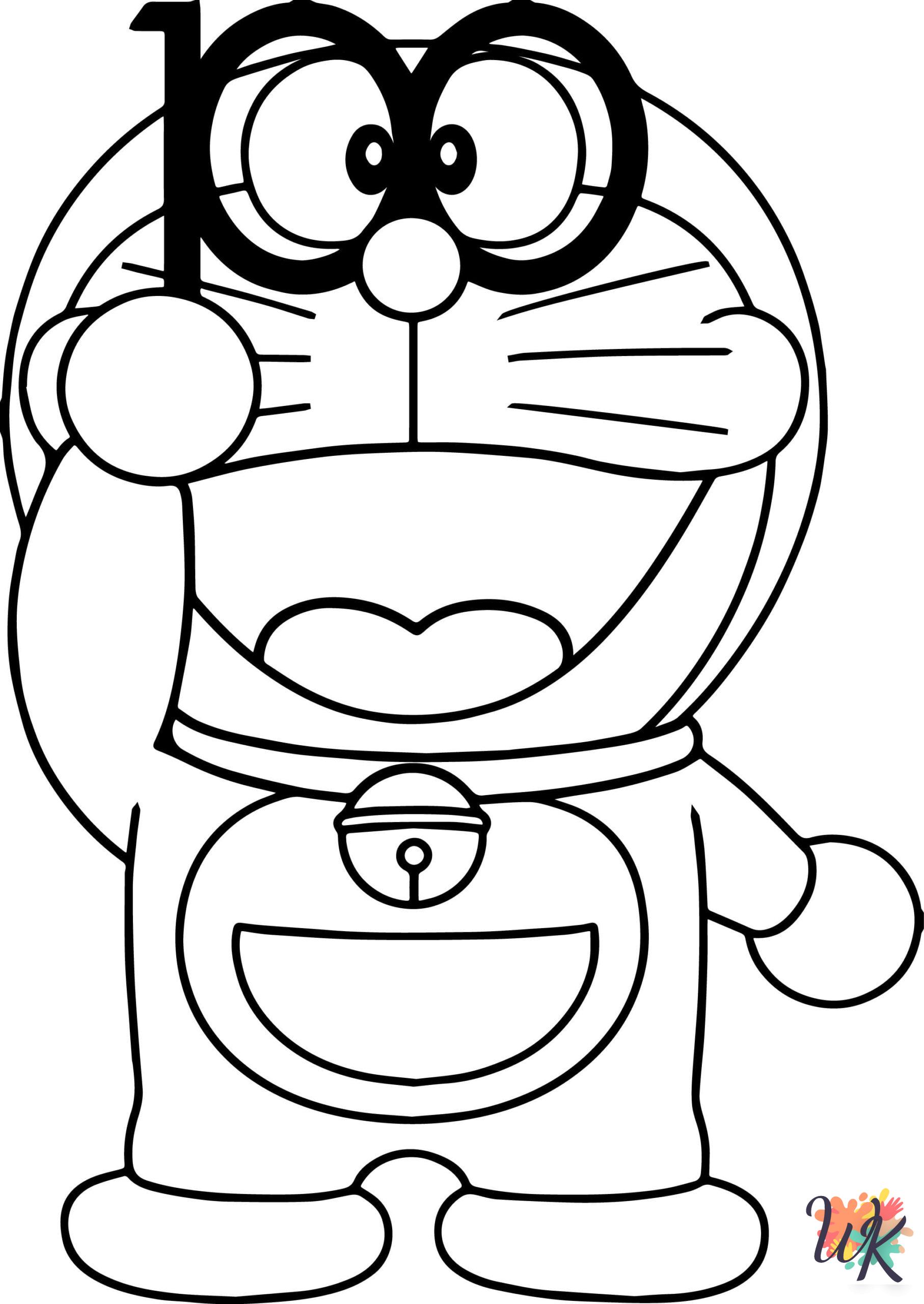 free full size printable Doraemon coloring pages for adults pdf