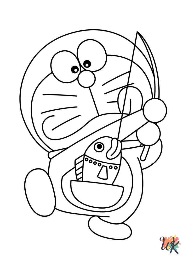 easy cute Doraemon coloring pages 1