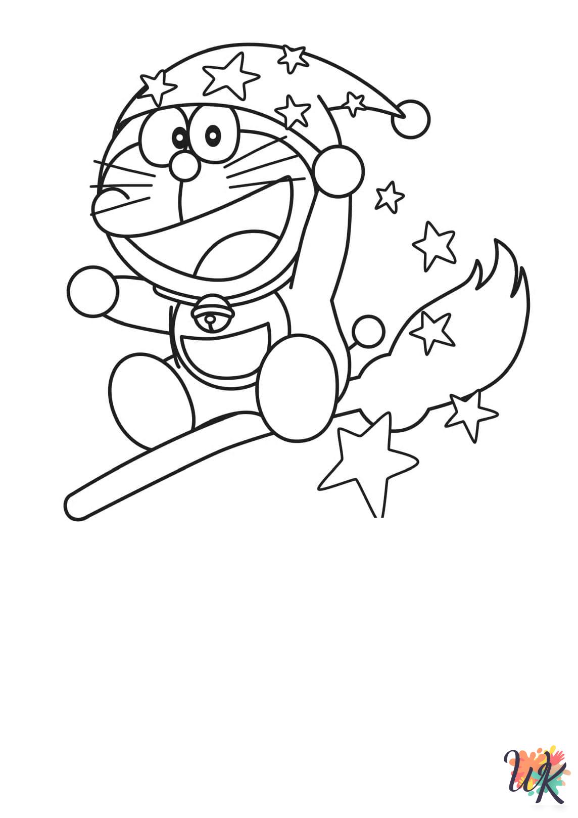 hard Doraemon coloring pages