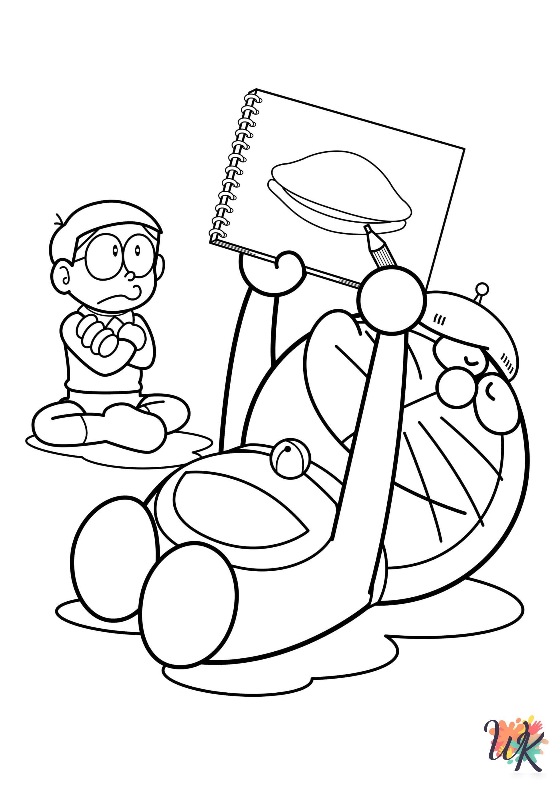 Doraemon coloring pages for adults easy
