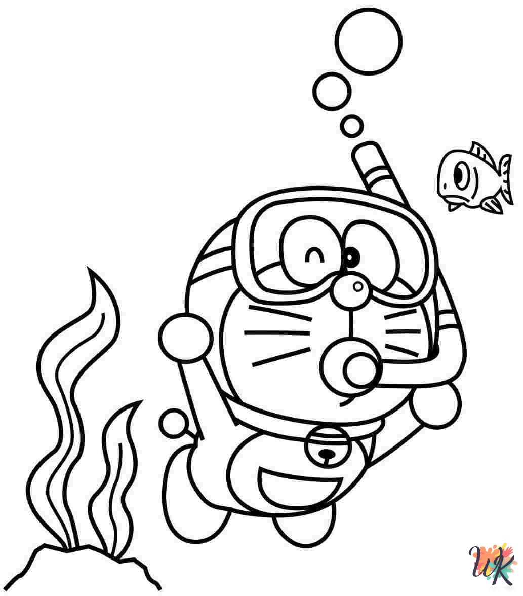 Doraemon themed coloring pages