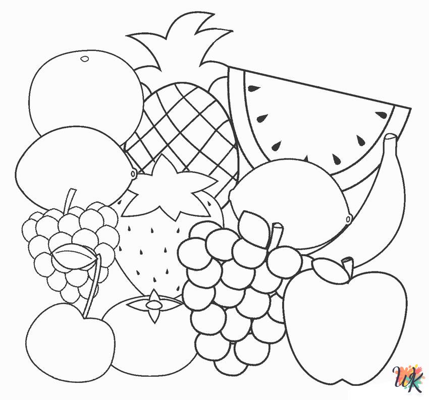 Fruit cards coloring pages