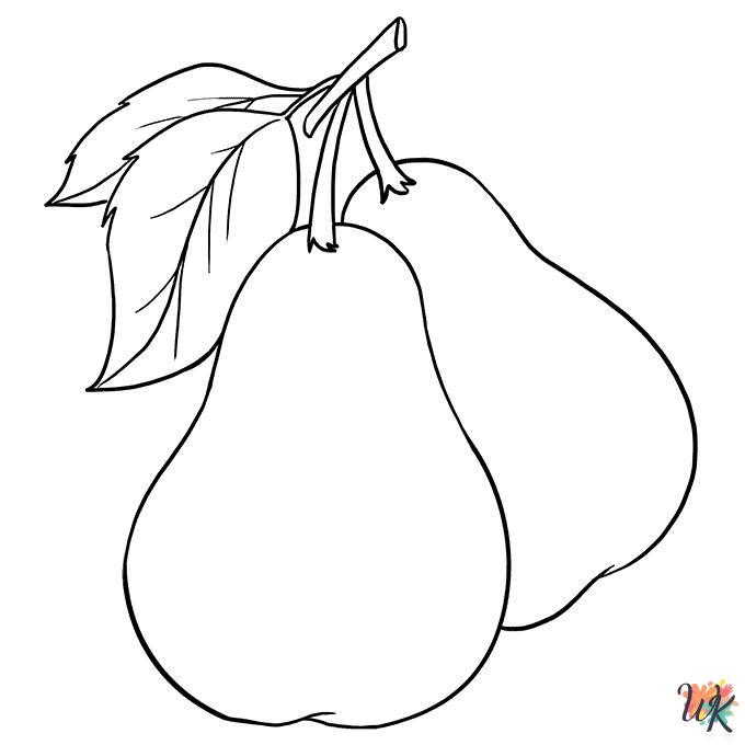 Fruit coloring pages for adults easy