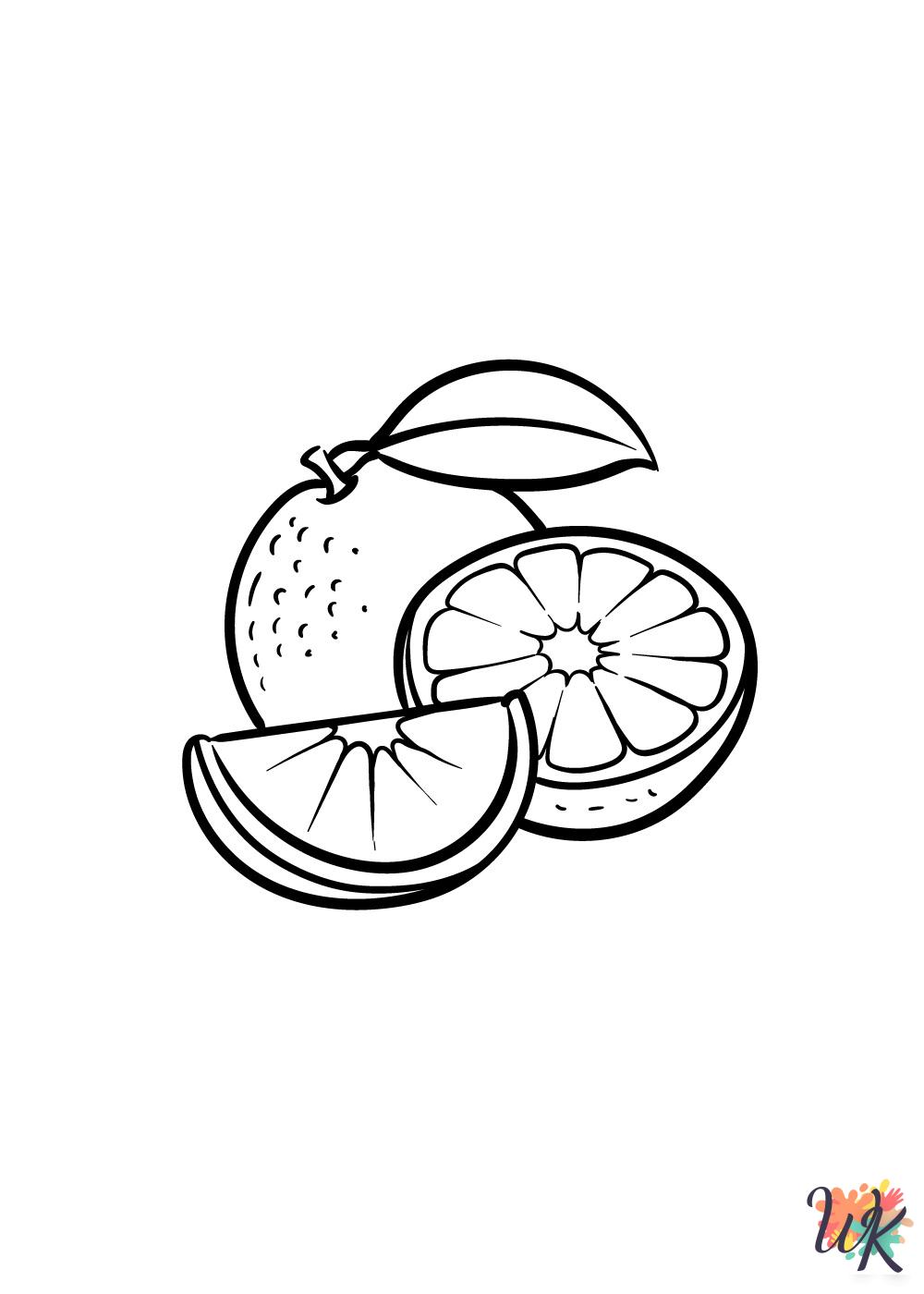 Fruit printable coloring pages