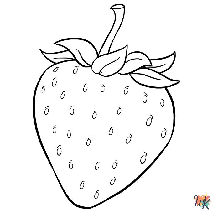 Fruit coloring book pages
