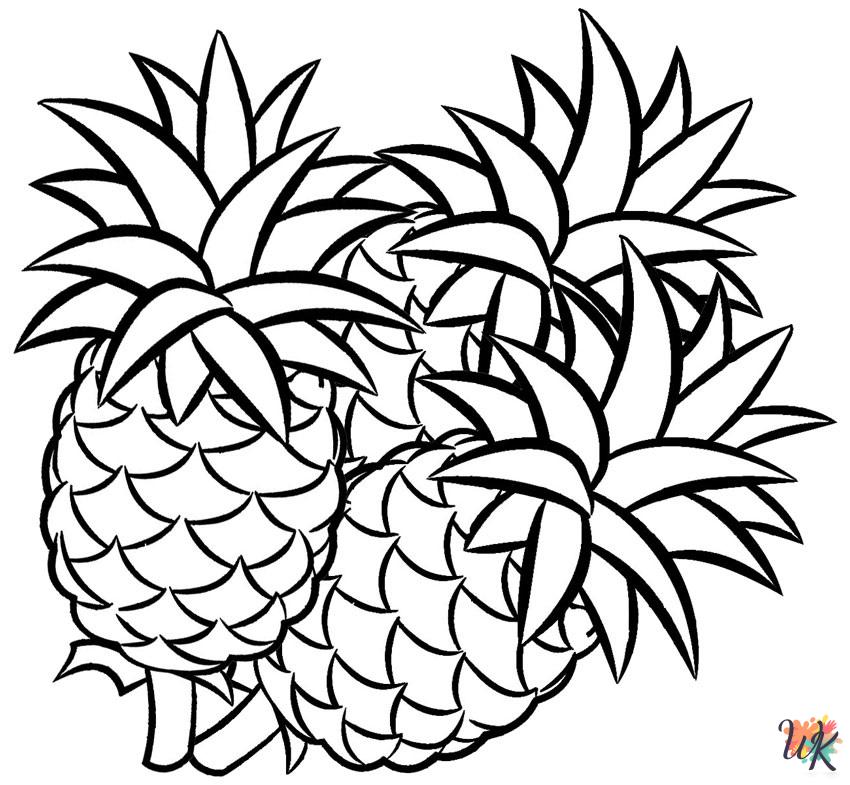 Fruit coloring pages for adults easy