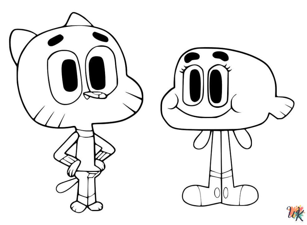 kawaii cute Gumball coloring pages 2