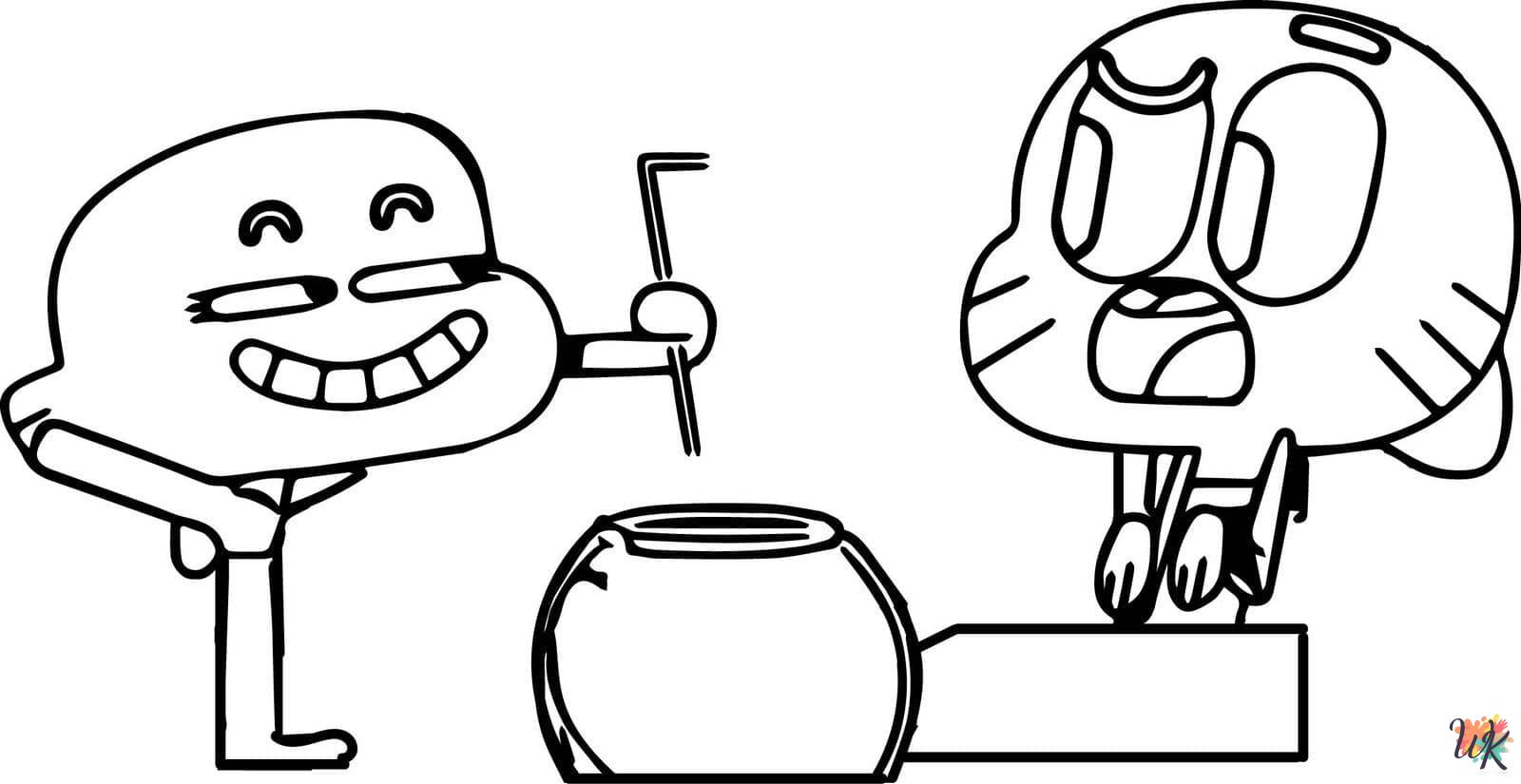 Gumball themed coloring pages 1