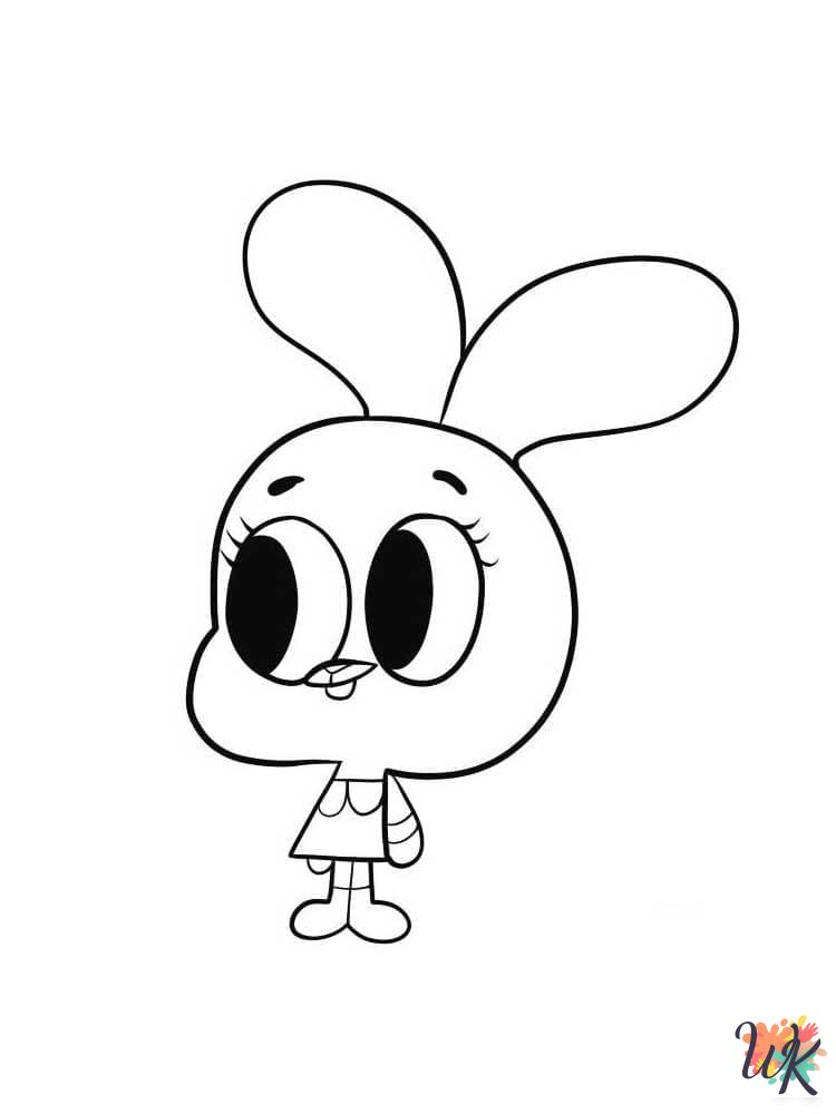 easy cute Gumball coloring pages 1