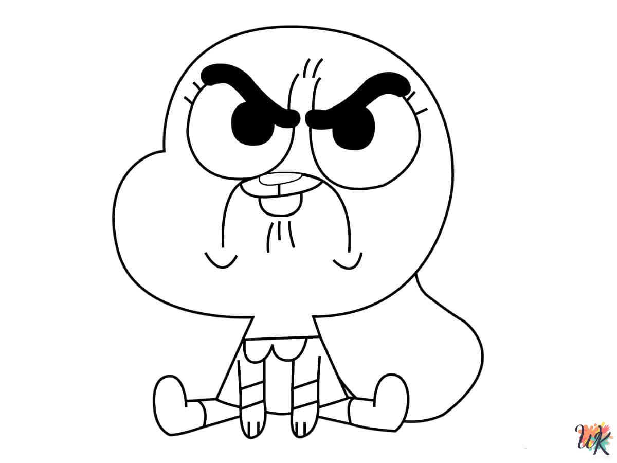 Gumball coloring pages for adults easy