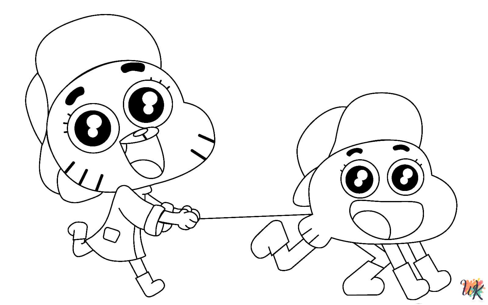kawaii cute Gumball coloring pages