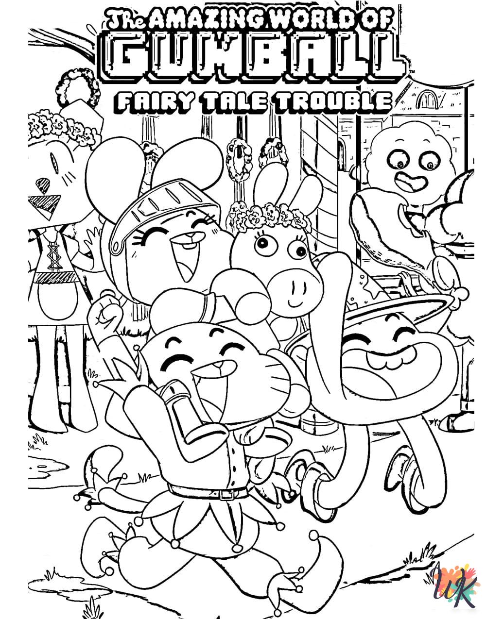 Gumball themed coloring pages
