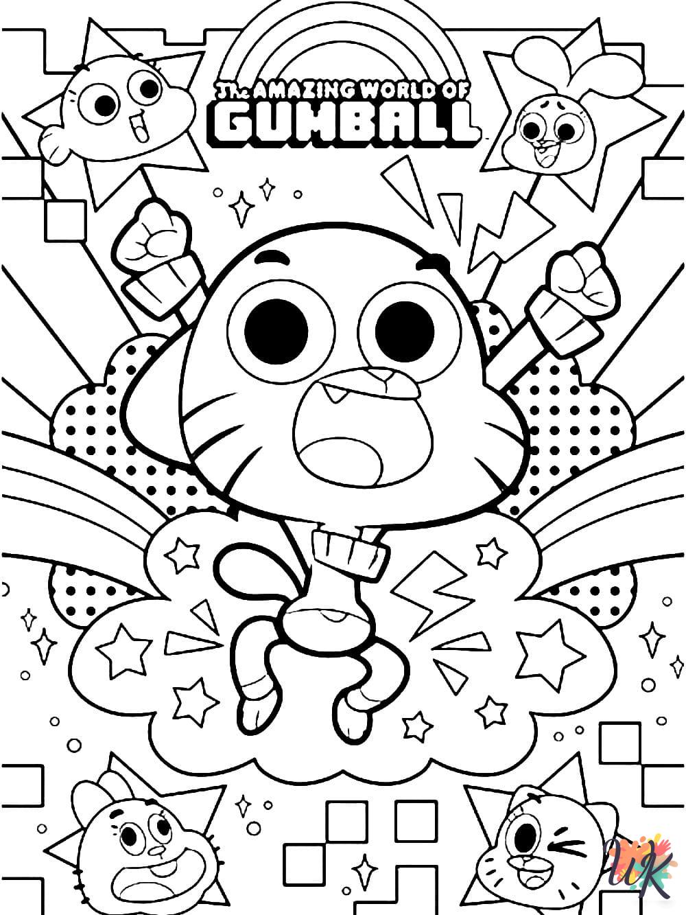 free printable Gumball coloring pages for adults