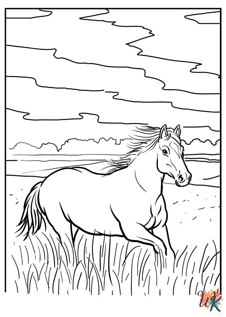 Horse coloring book pages