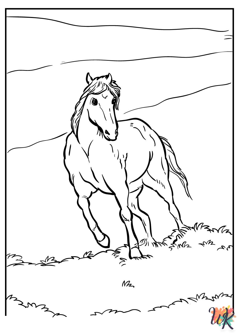free Horse tree coloring pages