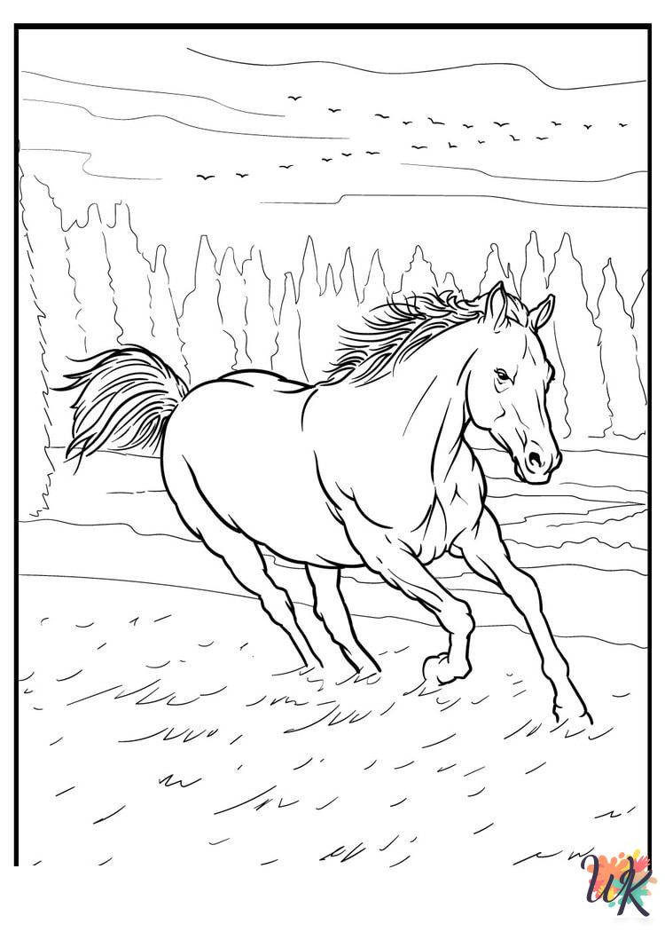 Horse coloring pages easy