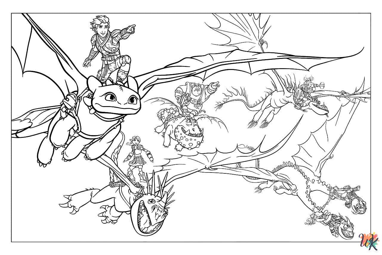 How To Train Your Dragon themed coloring pages