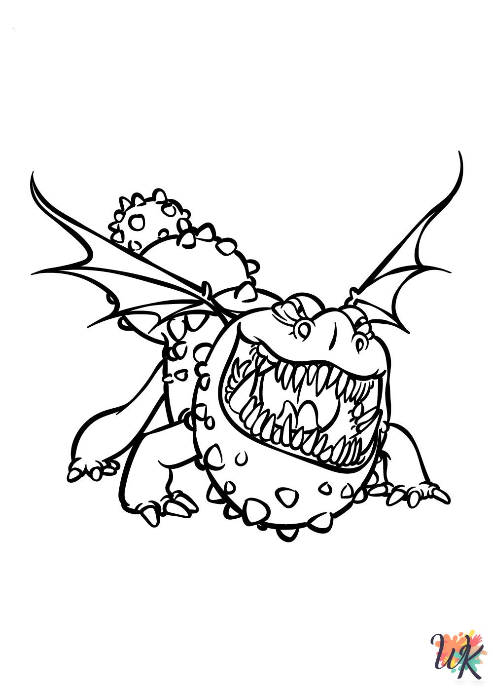 How To Train Your Dragon coloring pages for adults easy
