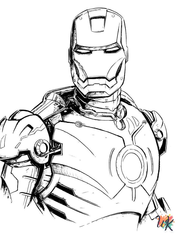 kawaii cute Iron Man coloring pages