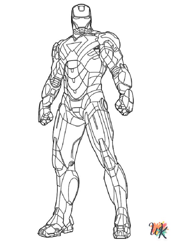 free full size printable Iron Man coloring pages for adults pdf