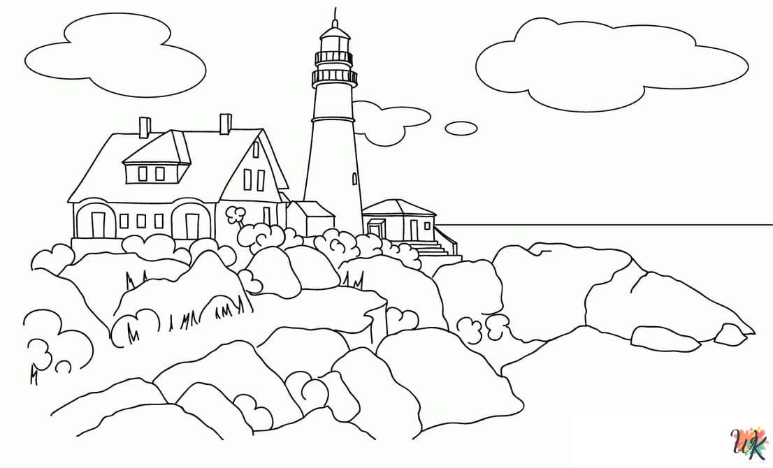 Lighthouse adult coloring pages
