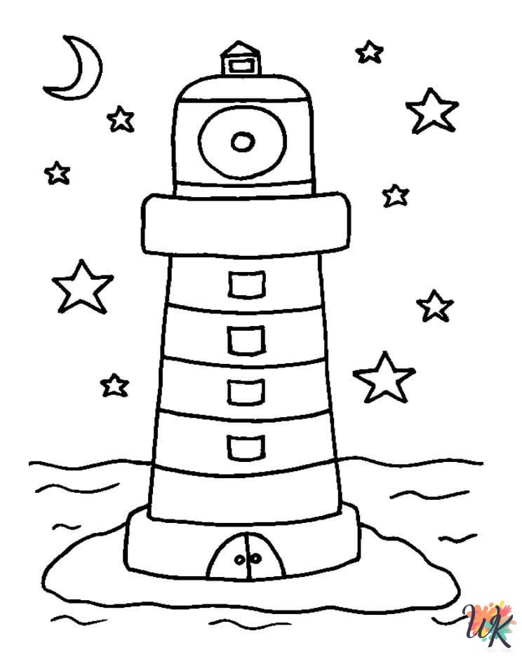 free Lighthouse printable coloring pages