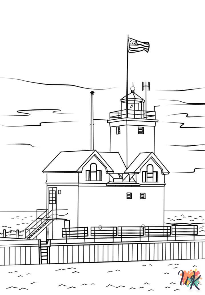 cute Lighthouse coloring pages