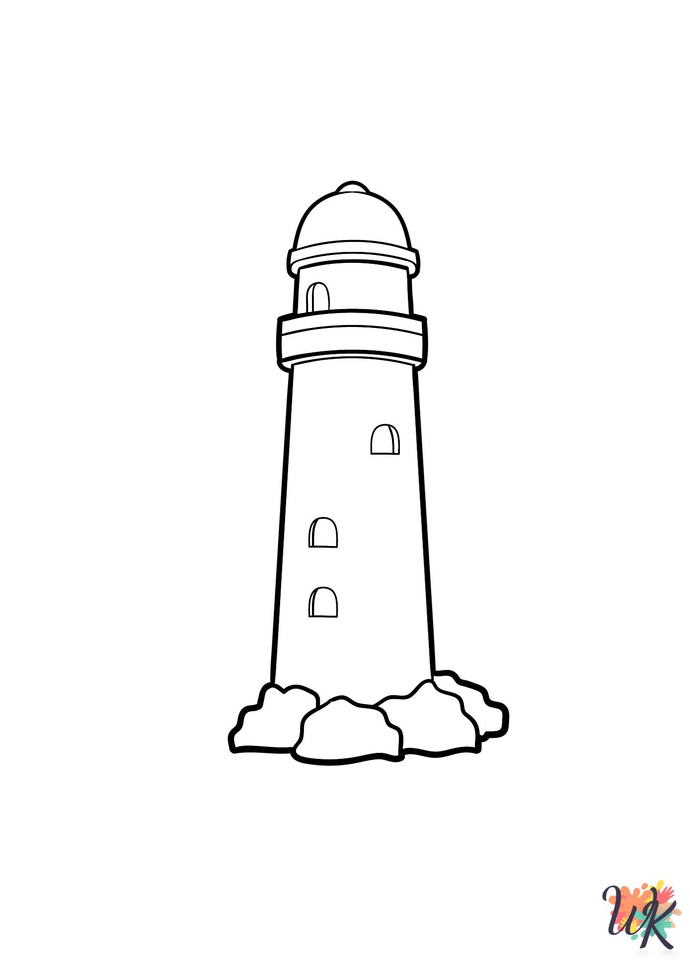 easy Lighthouse coloring pages