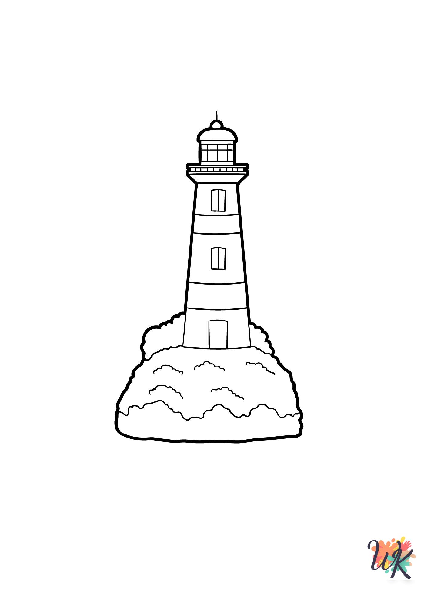 Lighthouse coloring pages easy